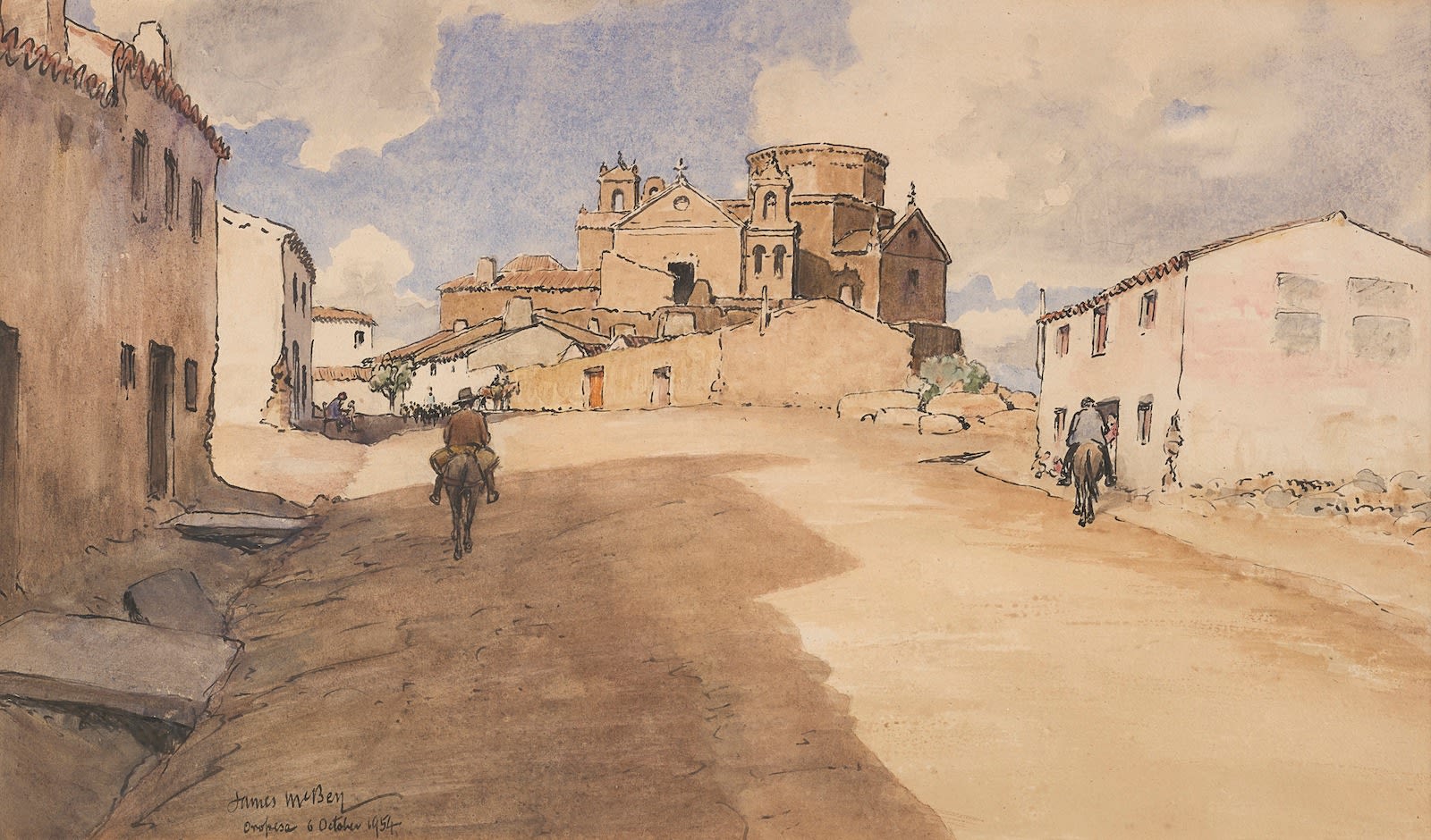 James McBey, Oropesa, Spain, 1954