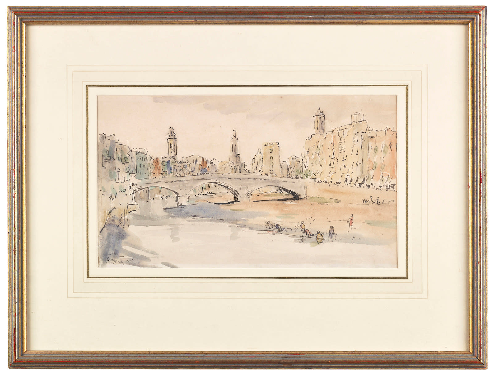 James McBey, Gerona from the River, 1921