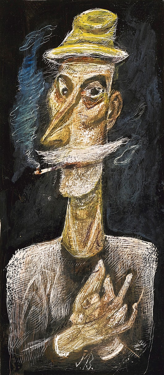 John Byrne RSA, Skinny Self Portrait II, 2020
