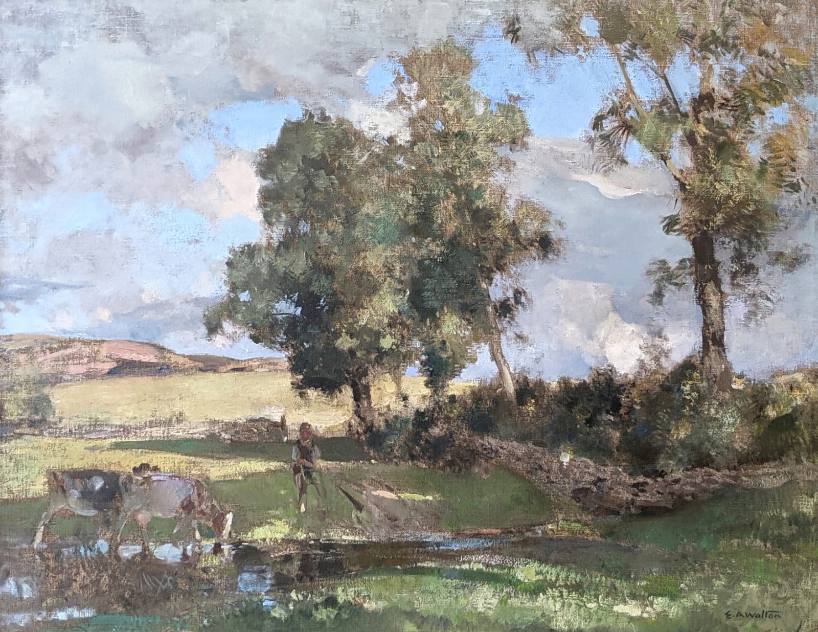 Edward Arthur Walton RSA PRSW, The Field Loning, c.1903