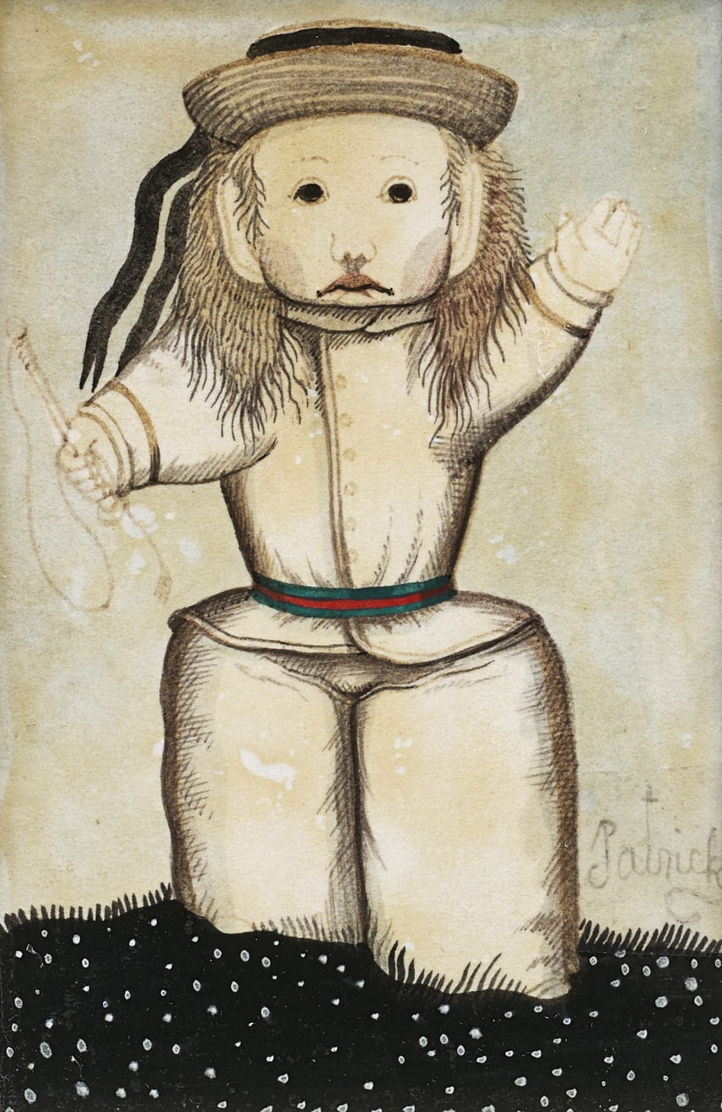 John Byrne RSA, Boy in Boater, c.1968