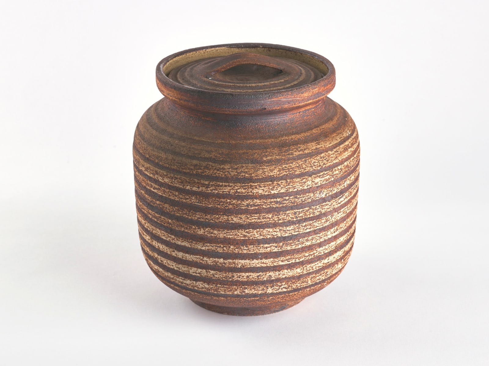 Waistel Cooper, Lidded barrel jar, 1970s