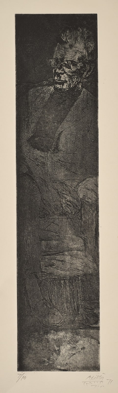 Avigdor Arikha, Samuel Beckett seated, 1971