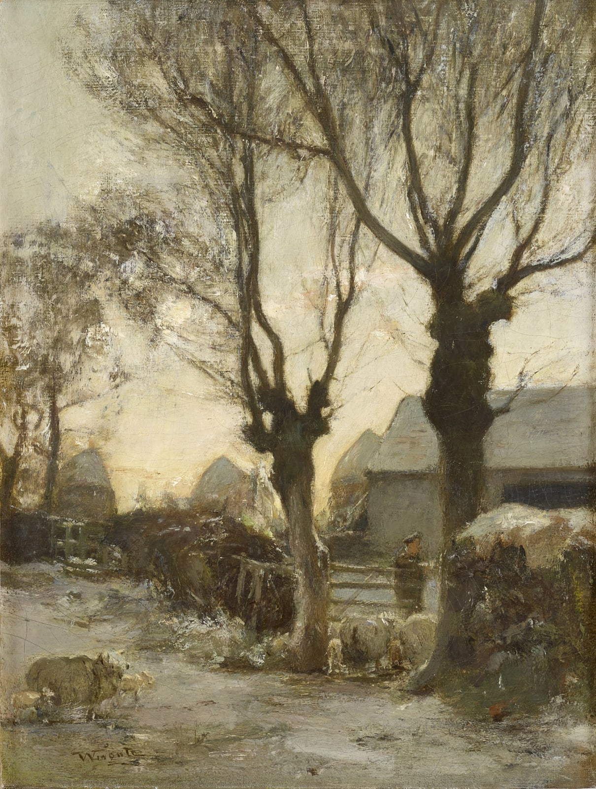 Sir James Lawton Wingate PRSA, Sunset, Frosty Evening