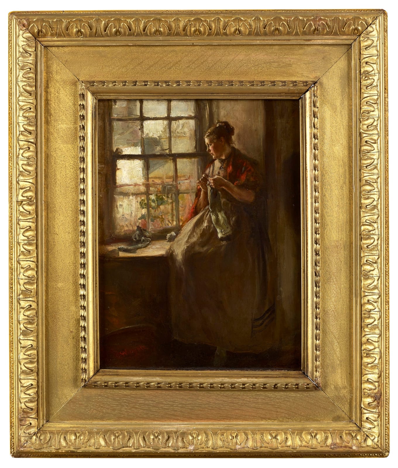 Sir James Lawton Wingate PRSA, Darning at the window