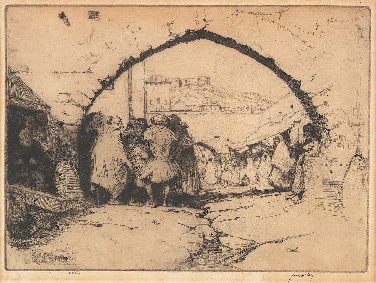 James McBey, The Jewish Quarter, Tetuan, 1912