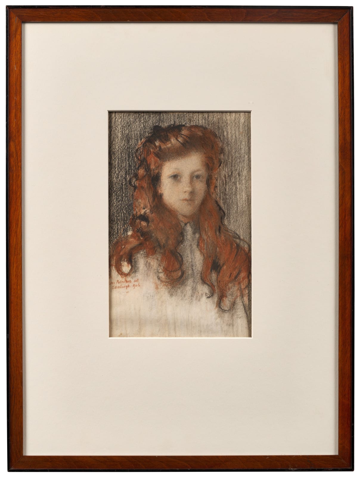 James Paterson RSA RSW, Portrait of a girl with red hair, 1906