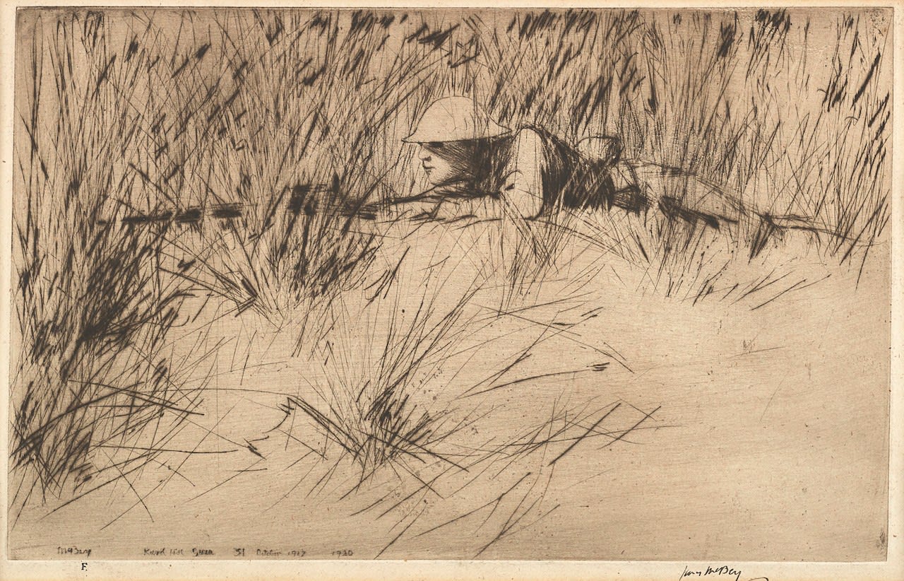 James McBey, The Sniper No.2, 1920