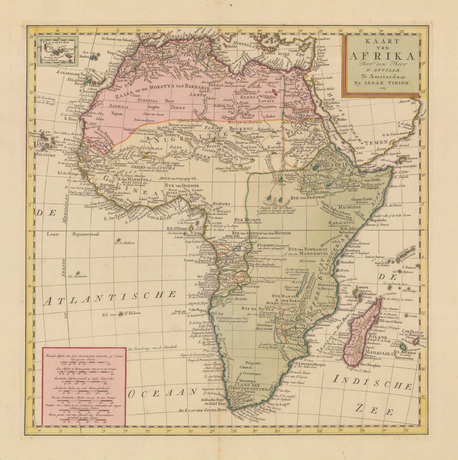 Isaac Tirion, Africa, 1763