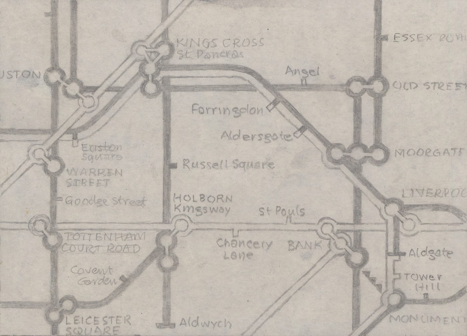 Harry Beck, Four Victoria Line Sketches, 1961 - 1964