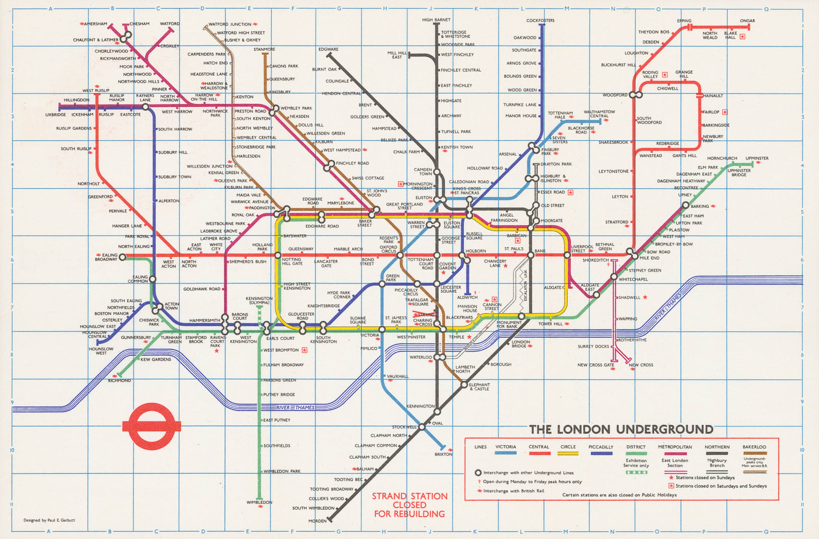 Paul E. Garbutt, London Underground Map, 1974