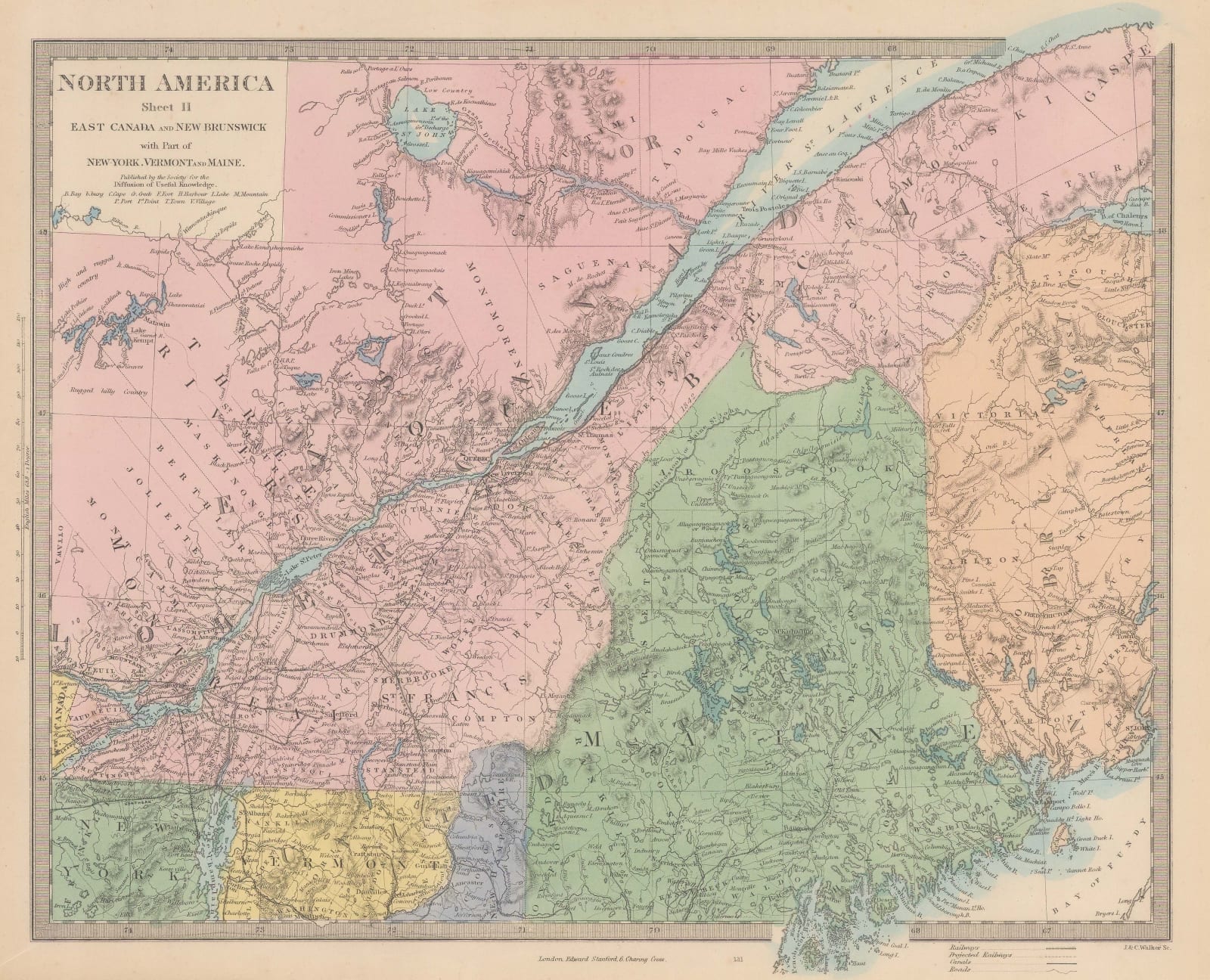Society for the Diffusion of Useful Knowledge (SDUK), East Canada and New Brunswick, 1860 c.