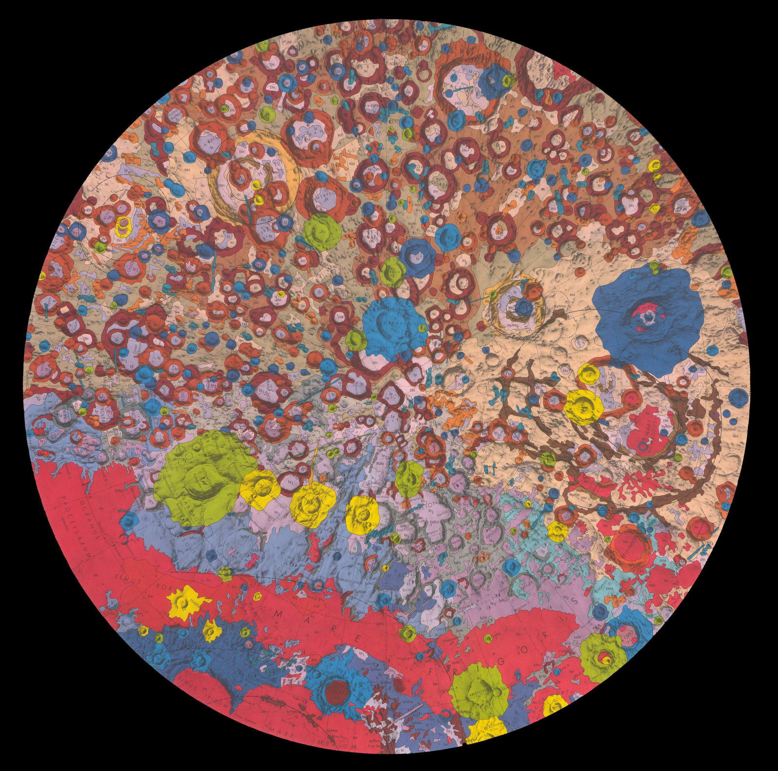 United States Geological Survey (USGS), Geologic Map of the North Side of the Moon, 1978