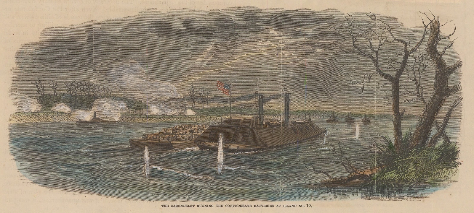 Illustrated London News (ILN), US Navy - Civil War, Battle of Island No. 10, 1862 c.