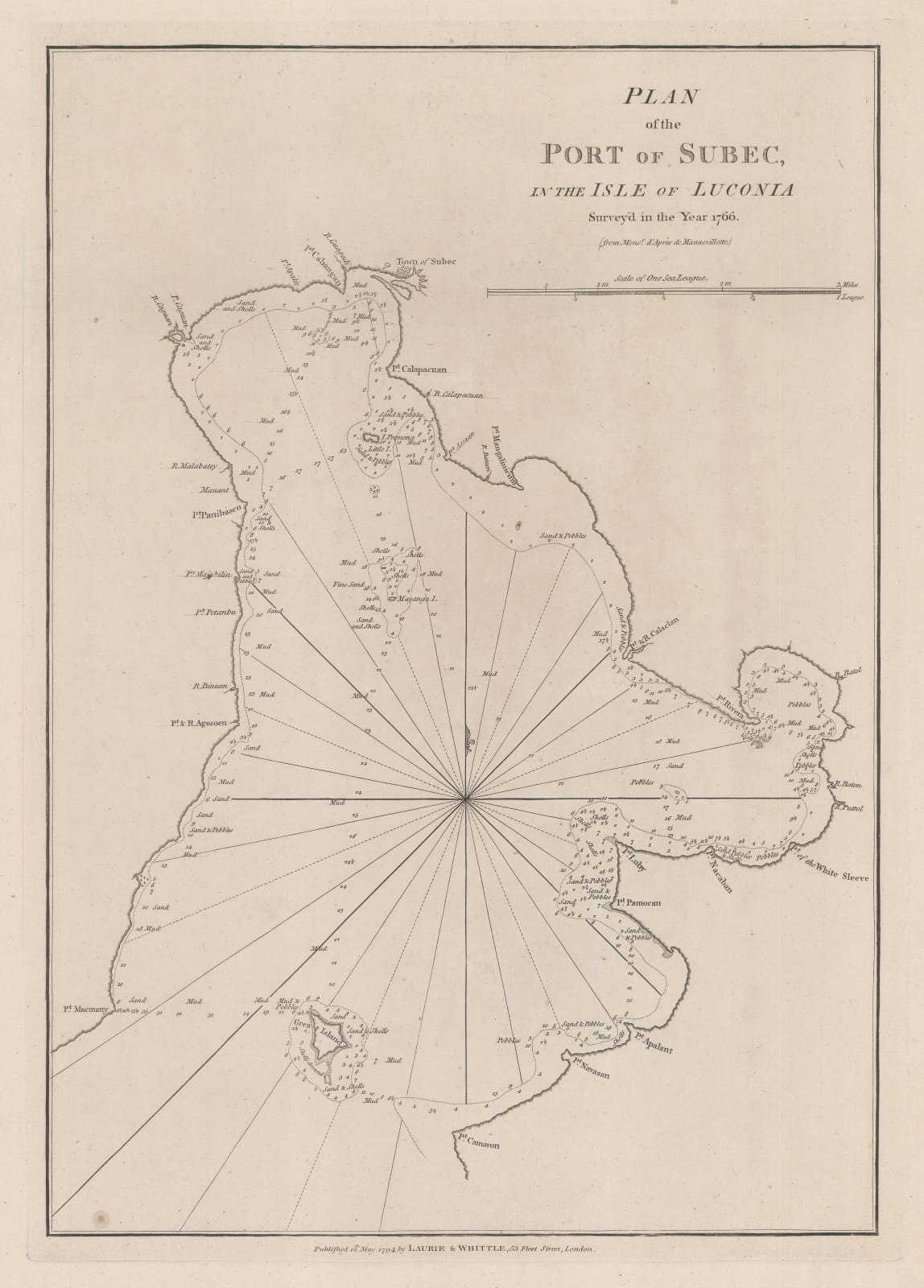 Laurie & Whittle, Chart of Subic Bay on Luzon Island, 1794