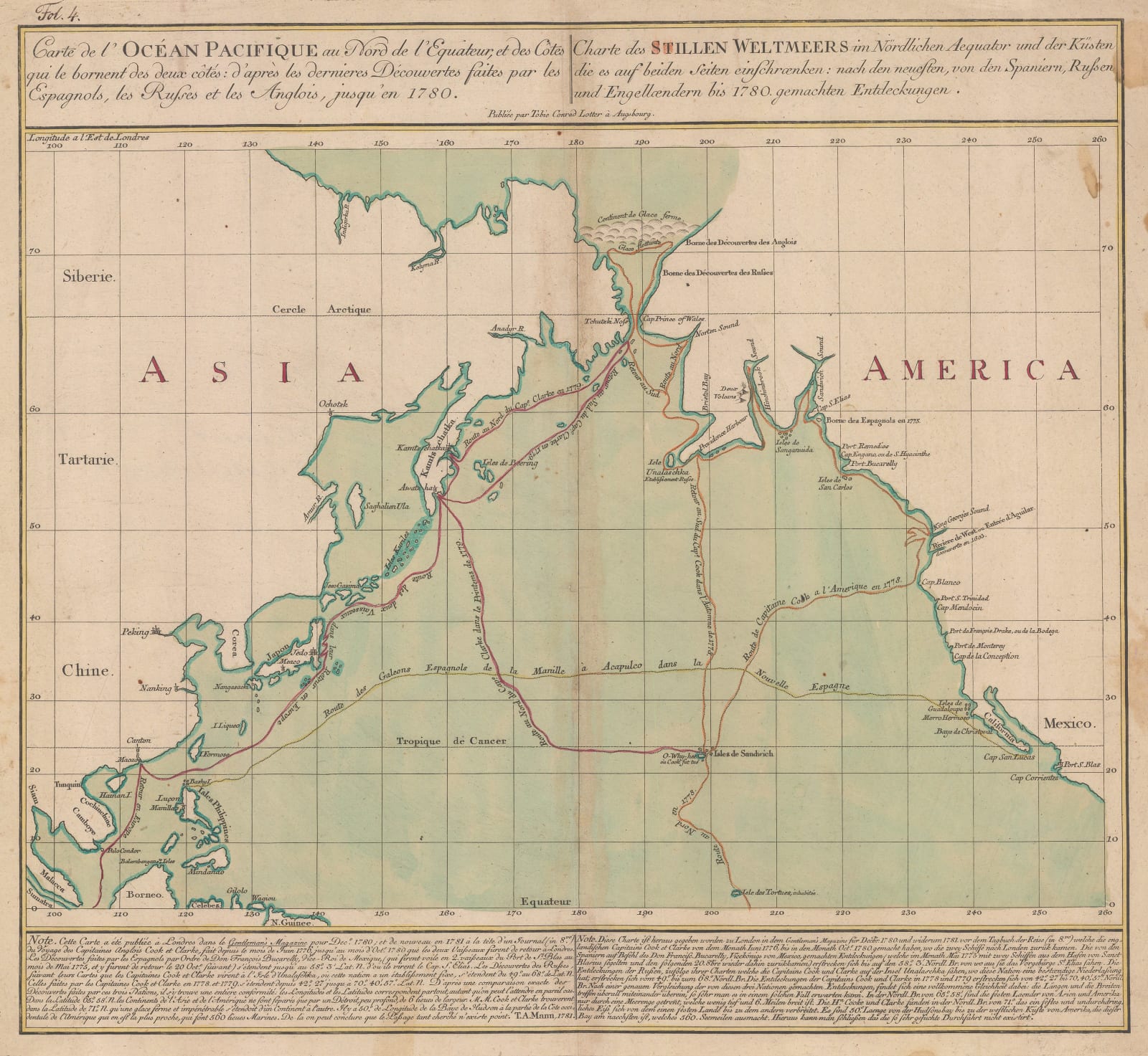 Tobias Conrad Lotter, James Cook's Voyage to the North Pacific & Bering Strait, 1781