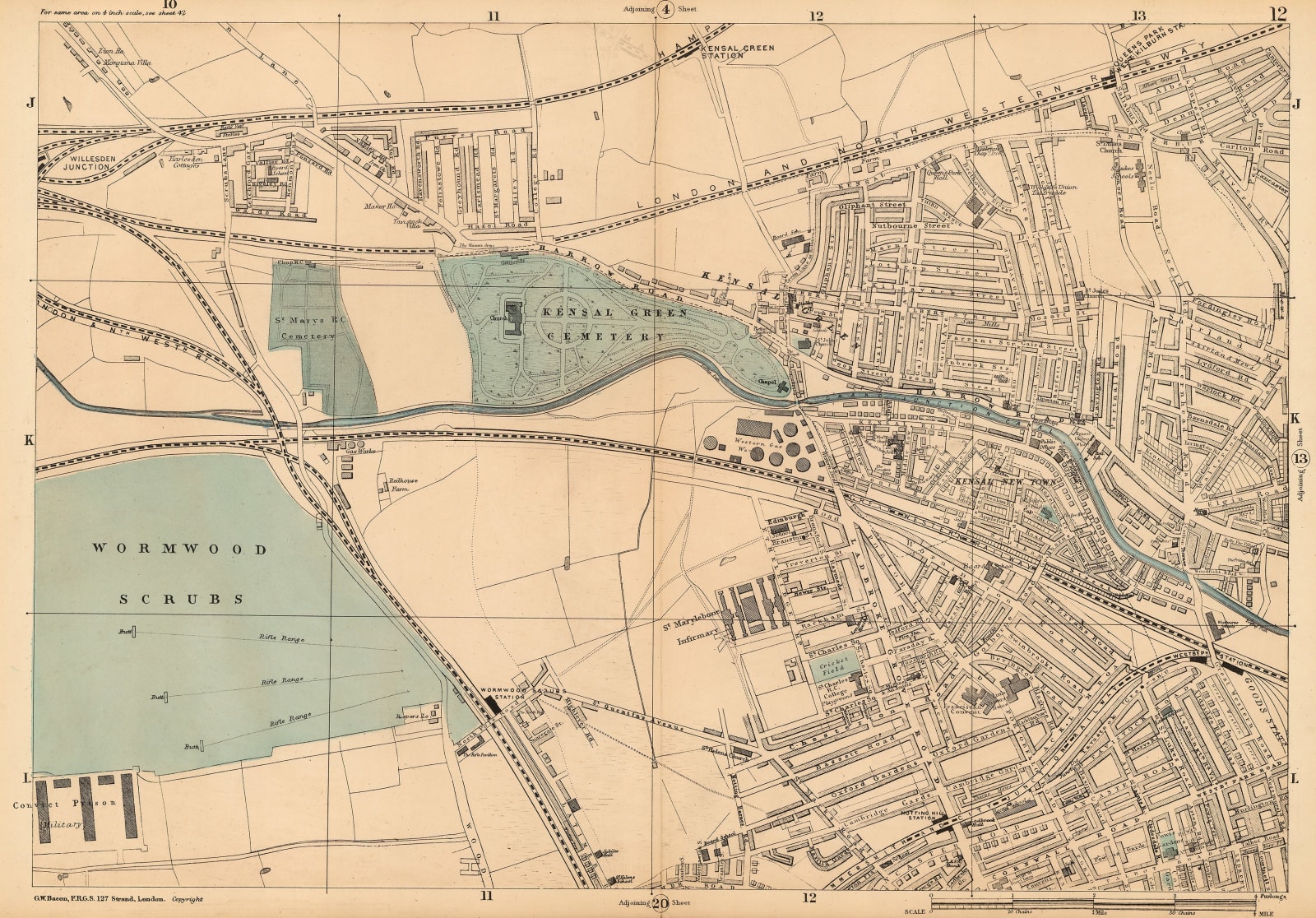 George W. Bacon, North Kensington, Kensal Green, Queens Park & Wormwood Scrubs], 1900 c.