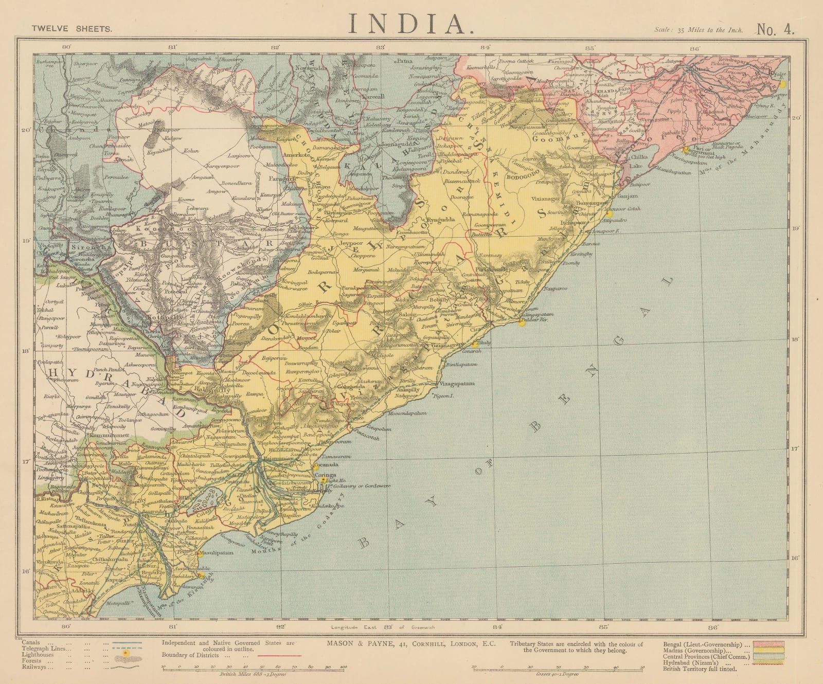 Letts & Son, Telangana and Odisha states, 1892