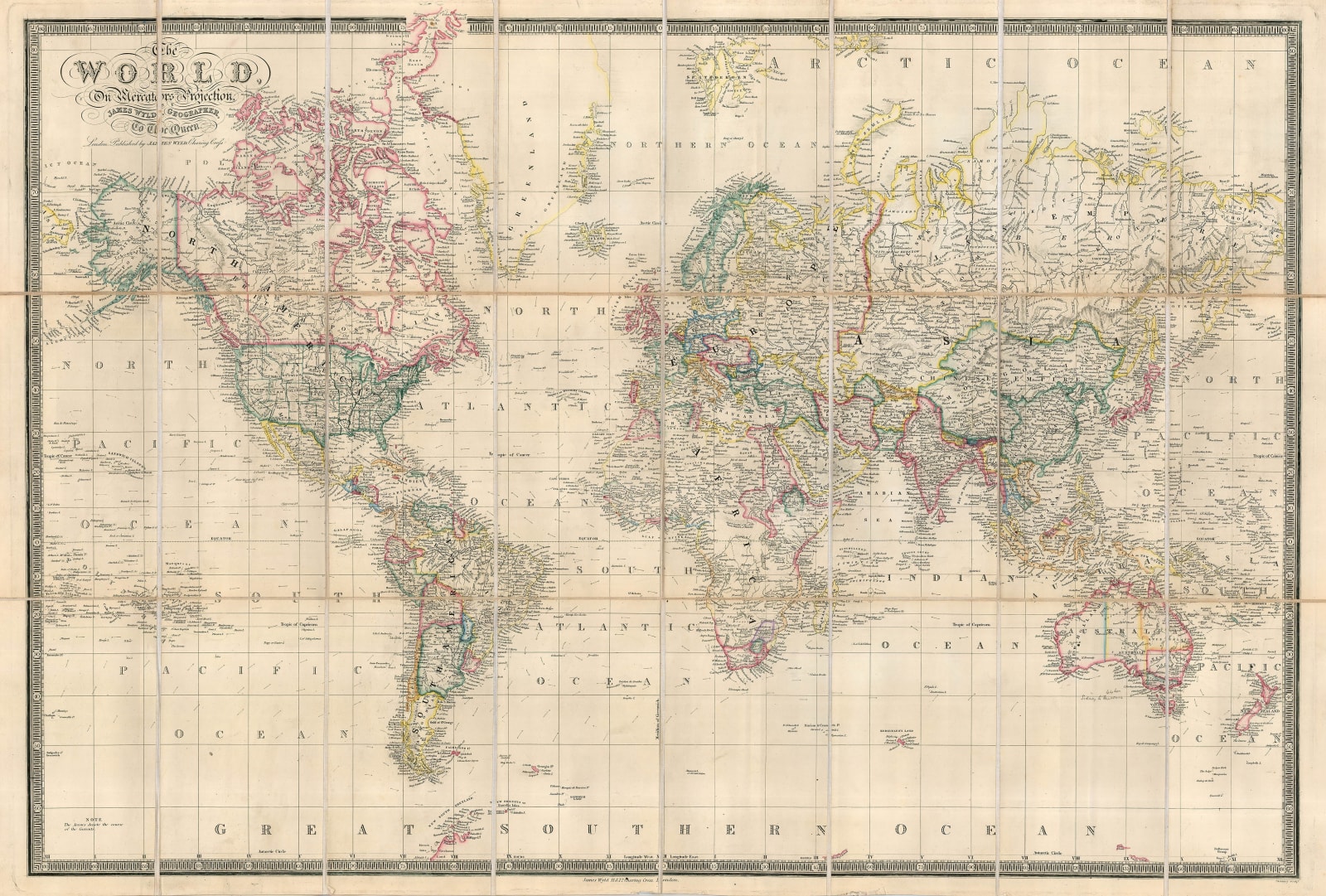 James Wyld, The World on Mercator's Projection, 1882 c.