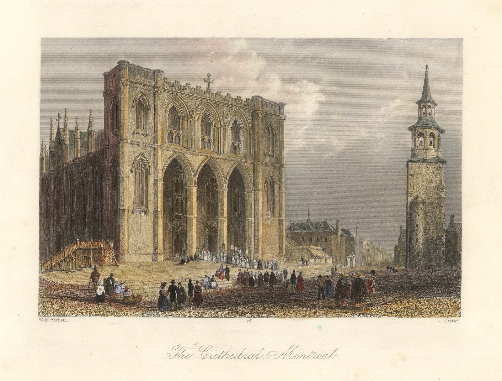 William Bartlett, Montreal - Cathedral of Montreal (Notre-Dame Basilica), 1842