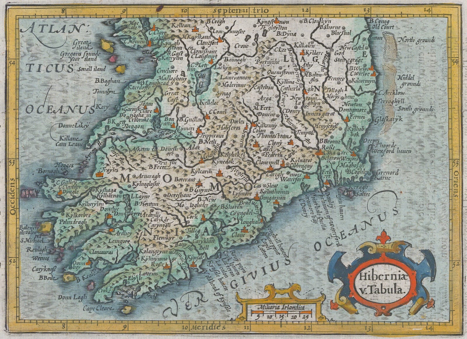 Mercator Hondius, Southern Ireland, 1635