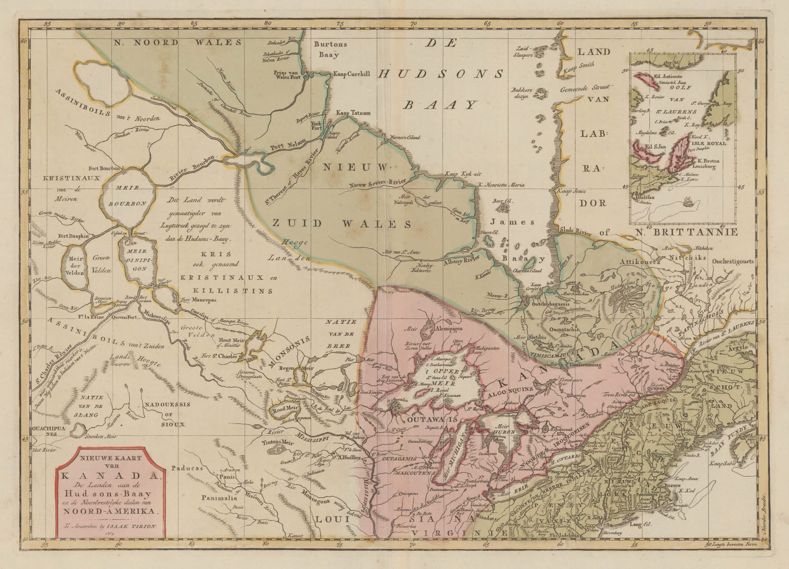 Isaac Tirion, Eastern Canada, 1769