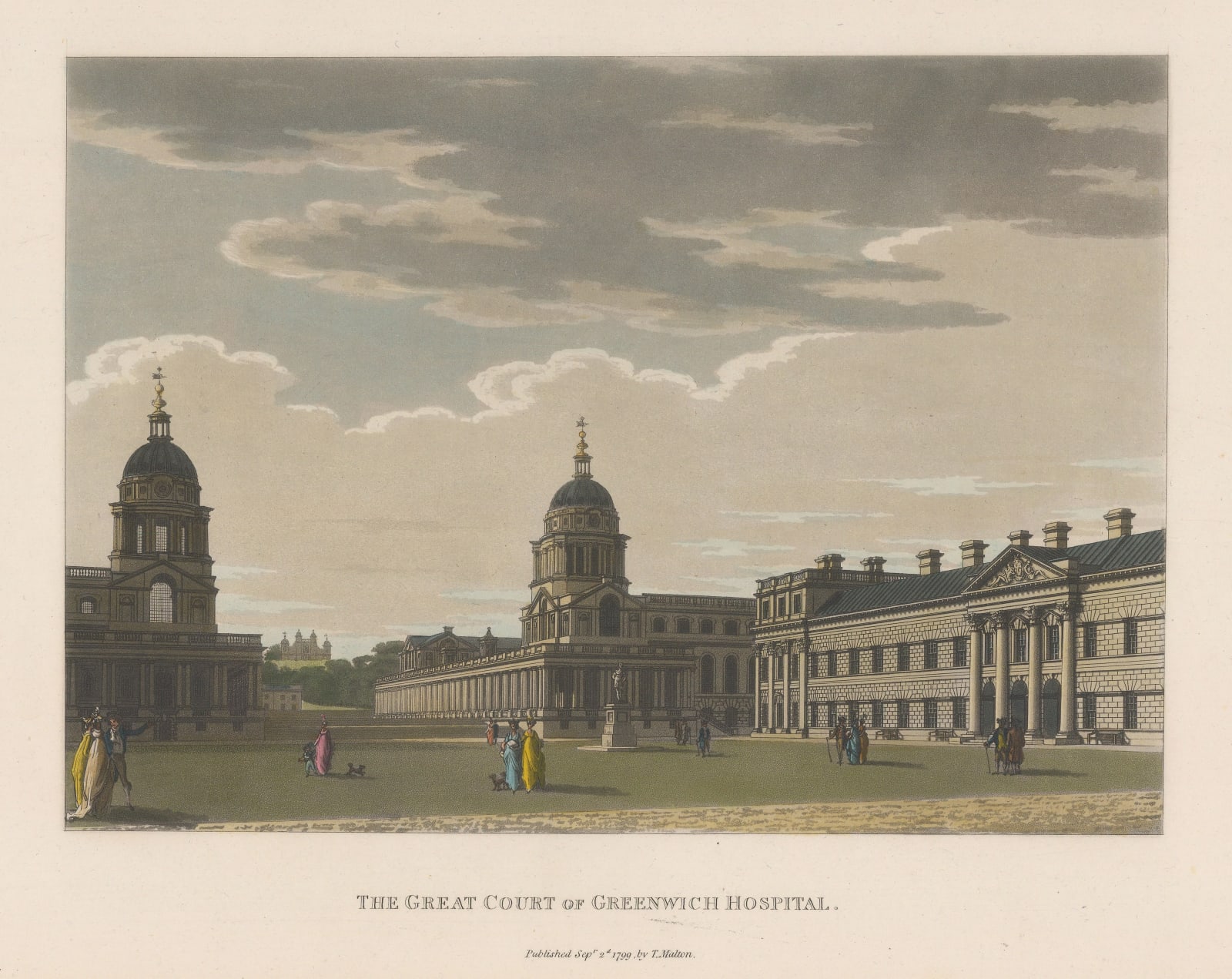 Thomas Malton, London - Greenwich Hospital, 1799