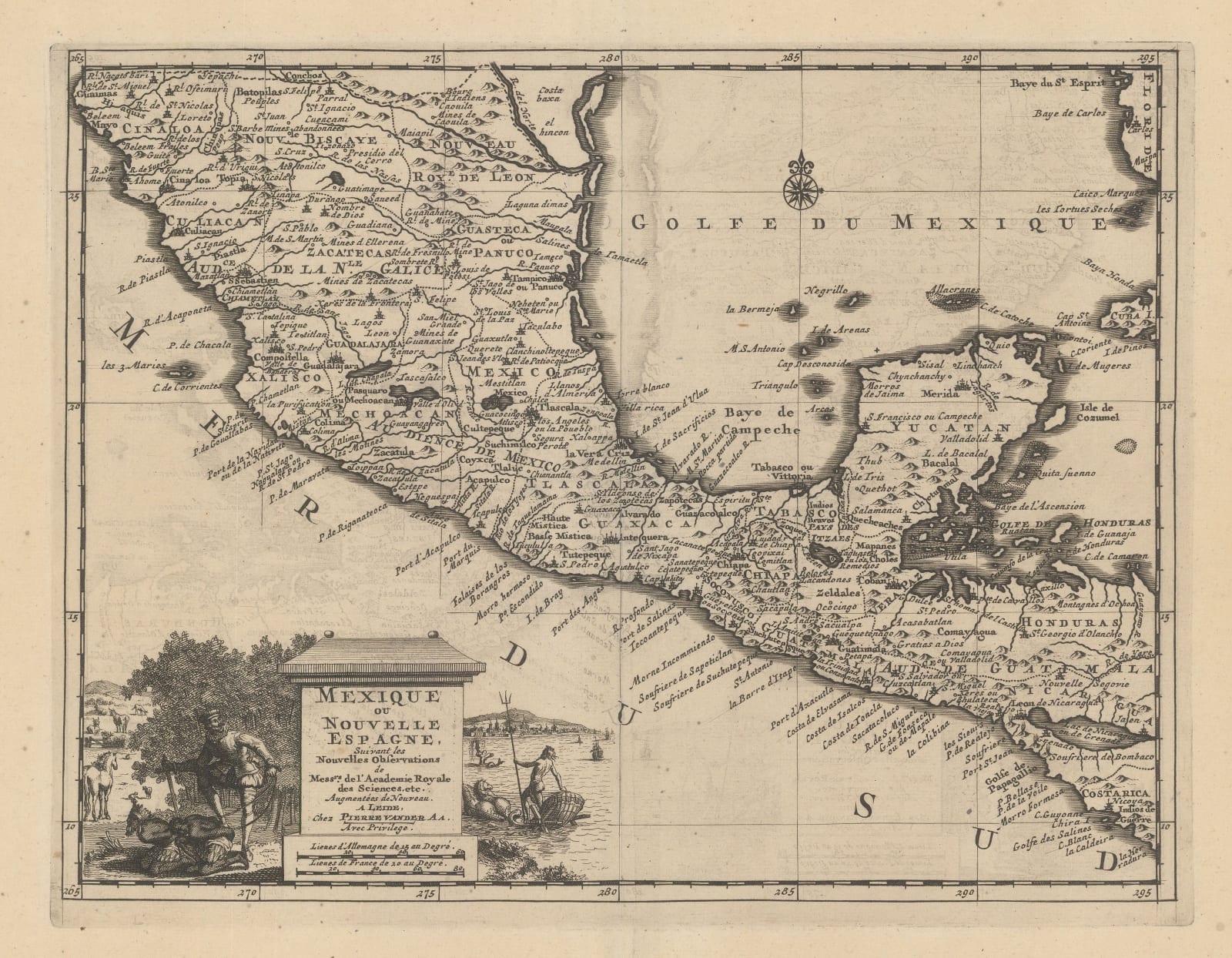 Pieter van der Aa, Mexico, Guatemala, Honduras and Nicaragua, 1714