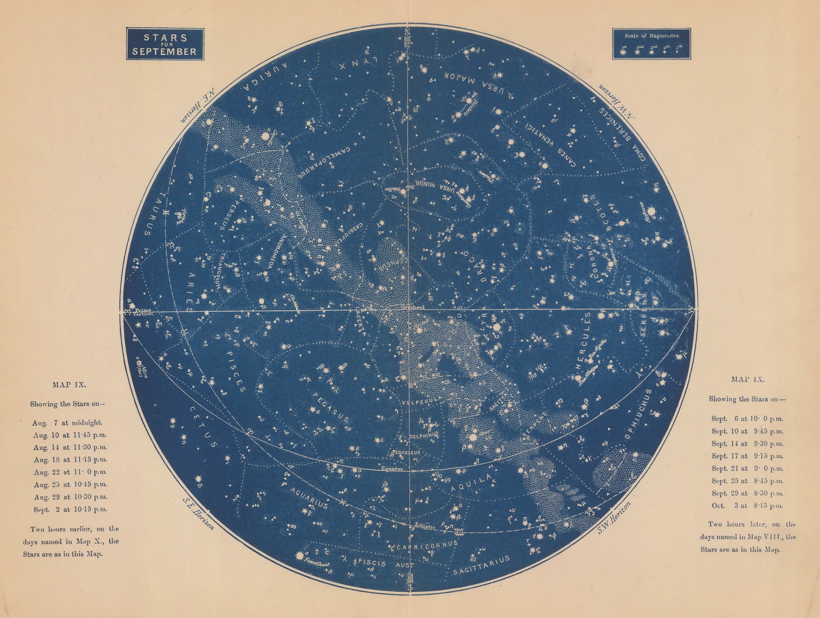 Richard Anthony Proctor, Stars for September - Map IX, 1884