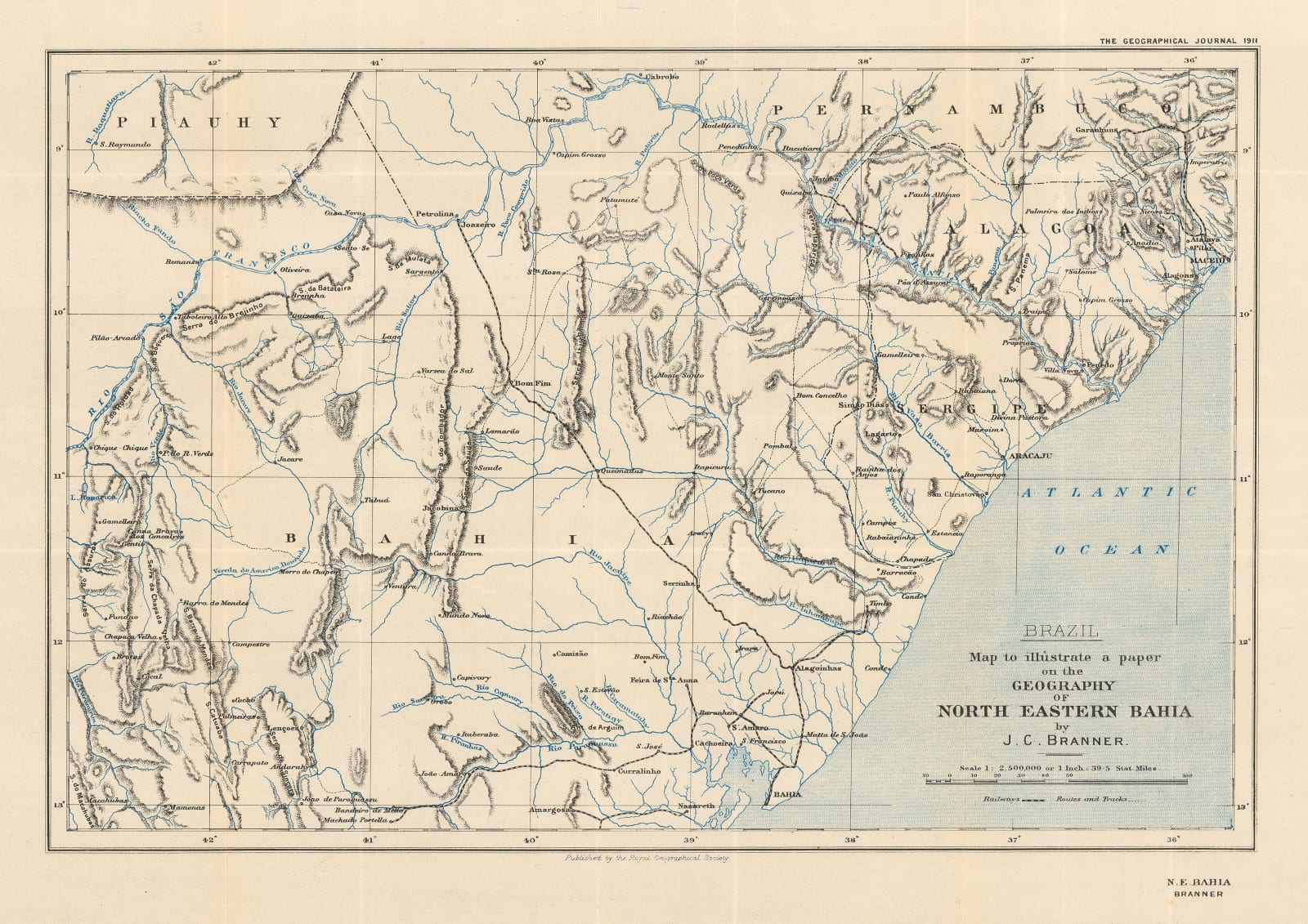 Royal Geographical Society (RGS), Map to Illustrate a Paper on the