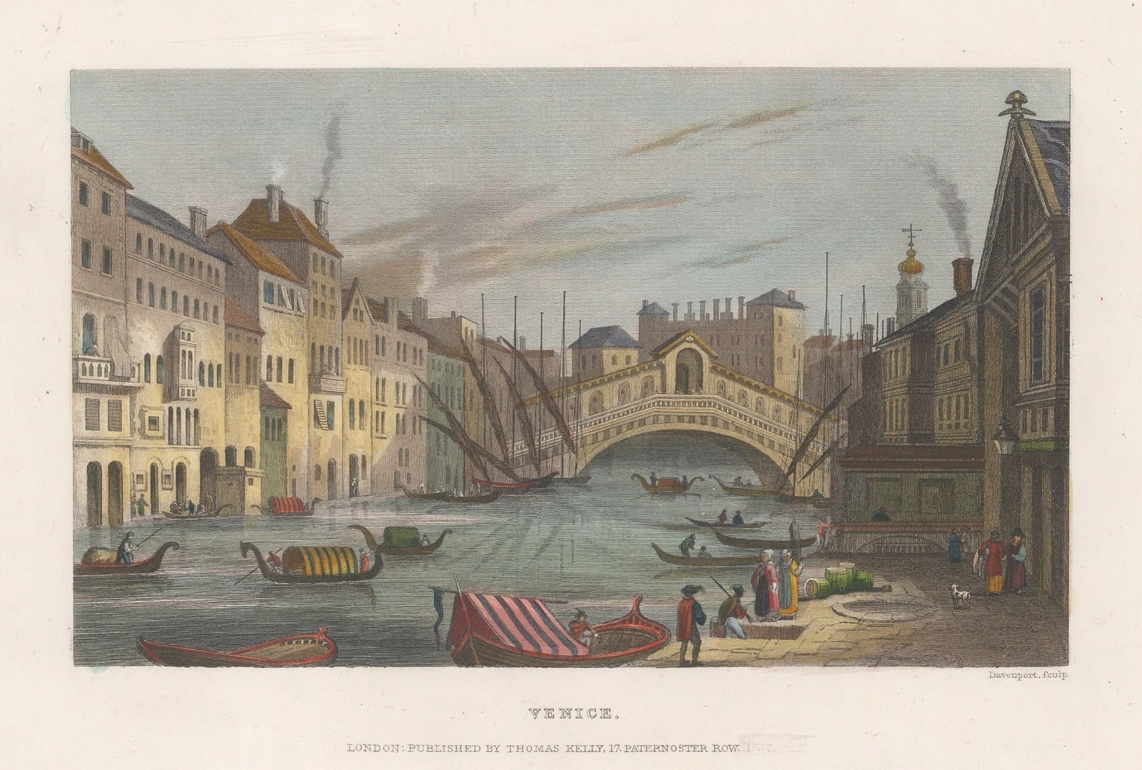 Thomas Kelly, Italy - Venice, Rialto Bridge, 1837