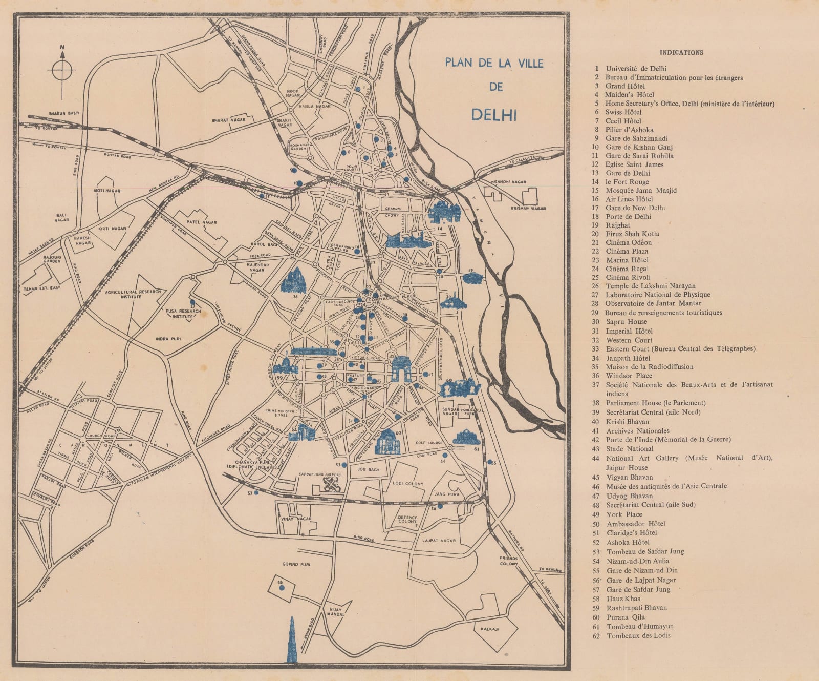 Anonymous, Vintage plan of Delhi, 1965 c.