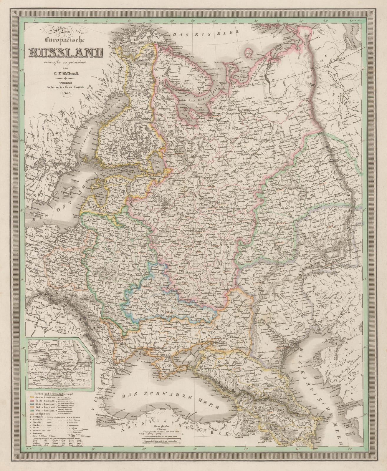 Carl Weiland, German map of European Russia, 1854