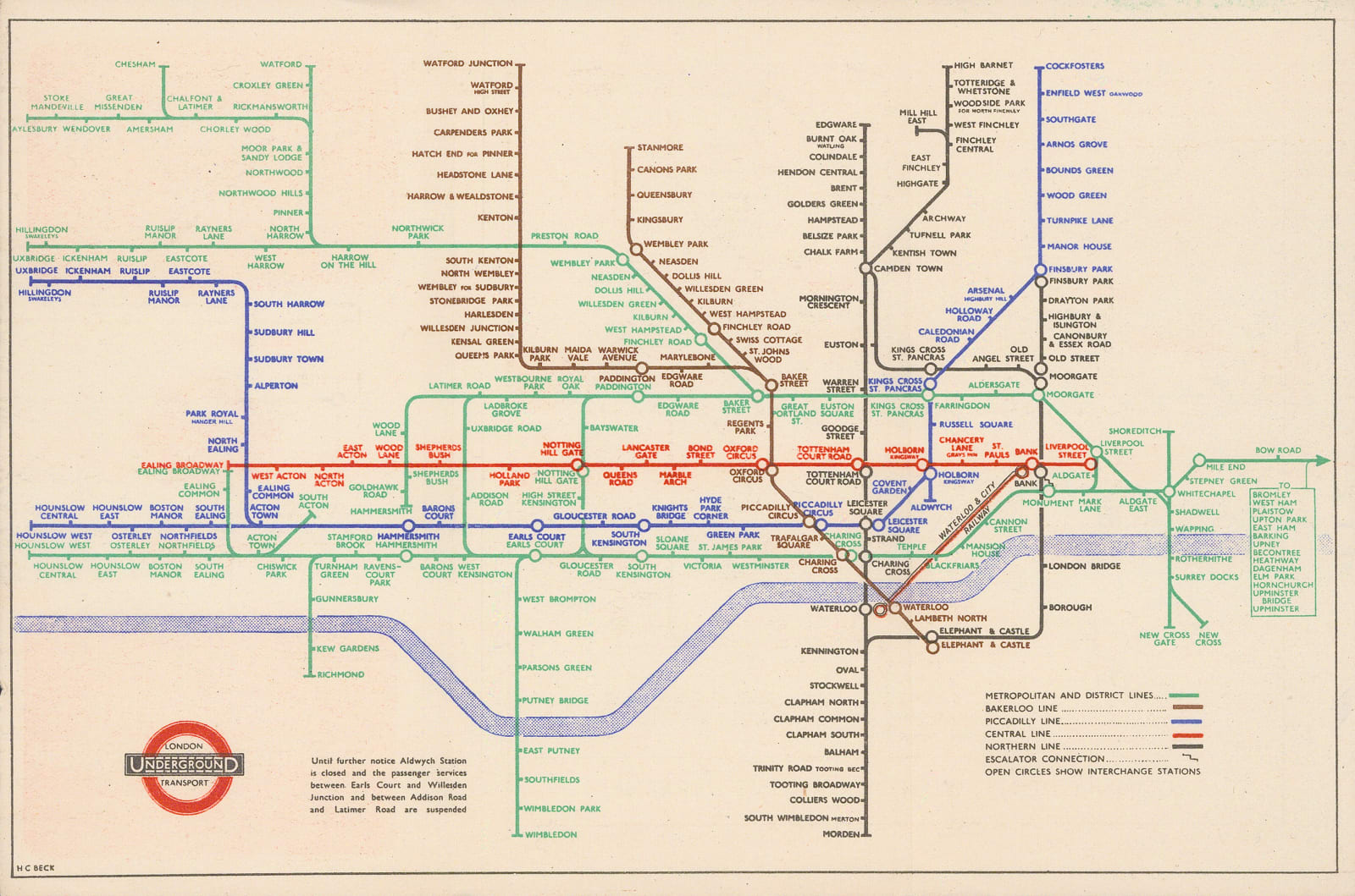 Harry Beck, Beck's Final Wartime Map, 1945