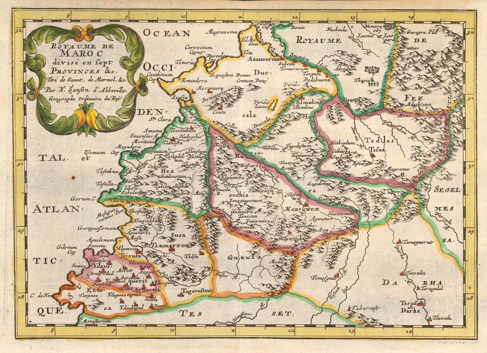 Nicolas & Guillaume Sanson, Southern Morocco, 1692