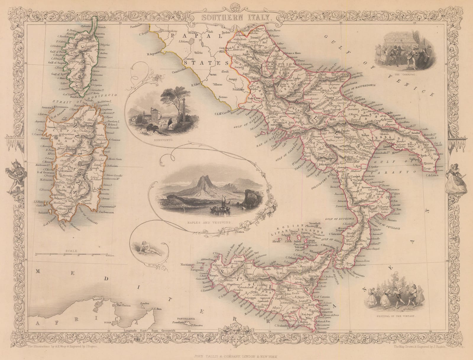 John Tallis, Southern Italy, Sicily, Sardinia and Corsica, 1851