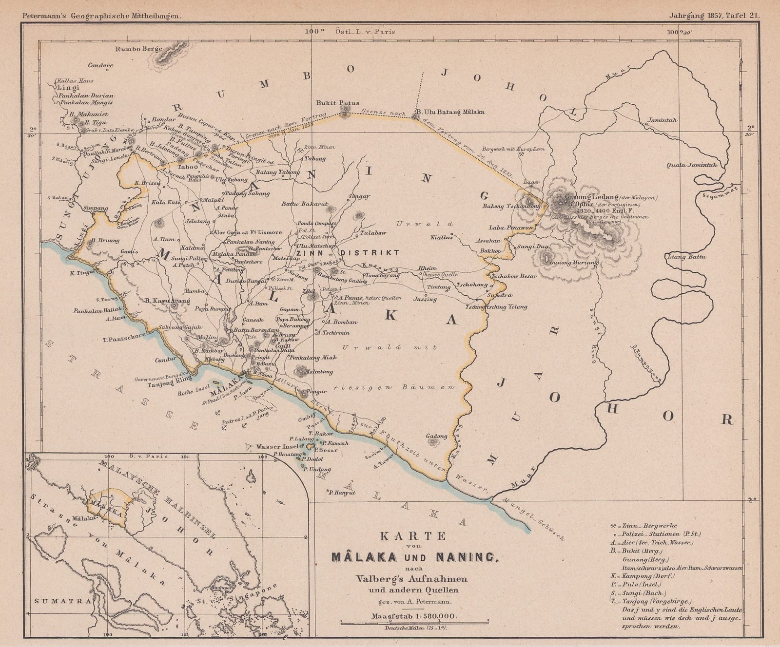 Justus Perthes, Malacca Province, 1857
