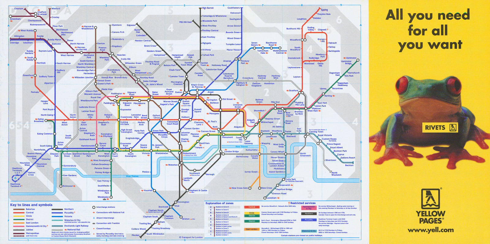 London Underground, London Underground Map, 2001 The Map House