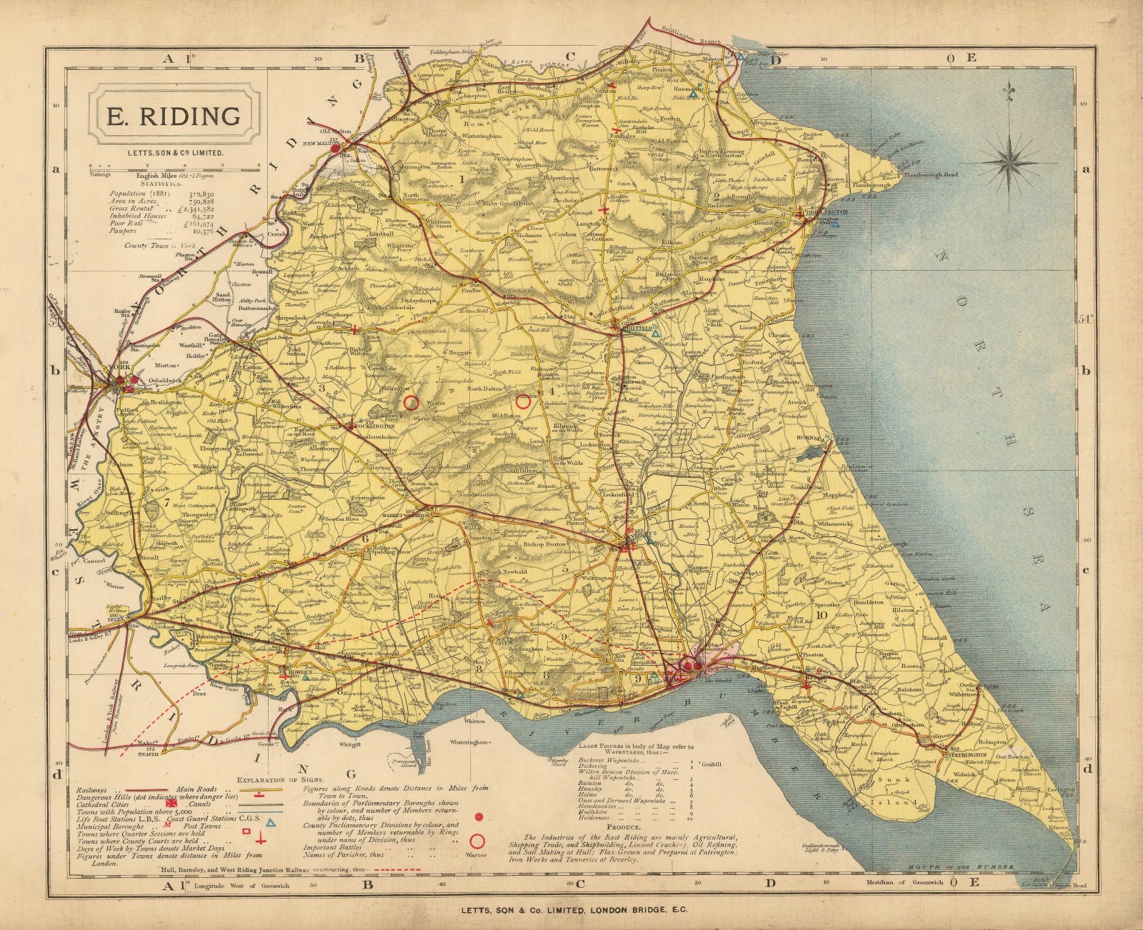 Letts & Son, E. Riding, 1889