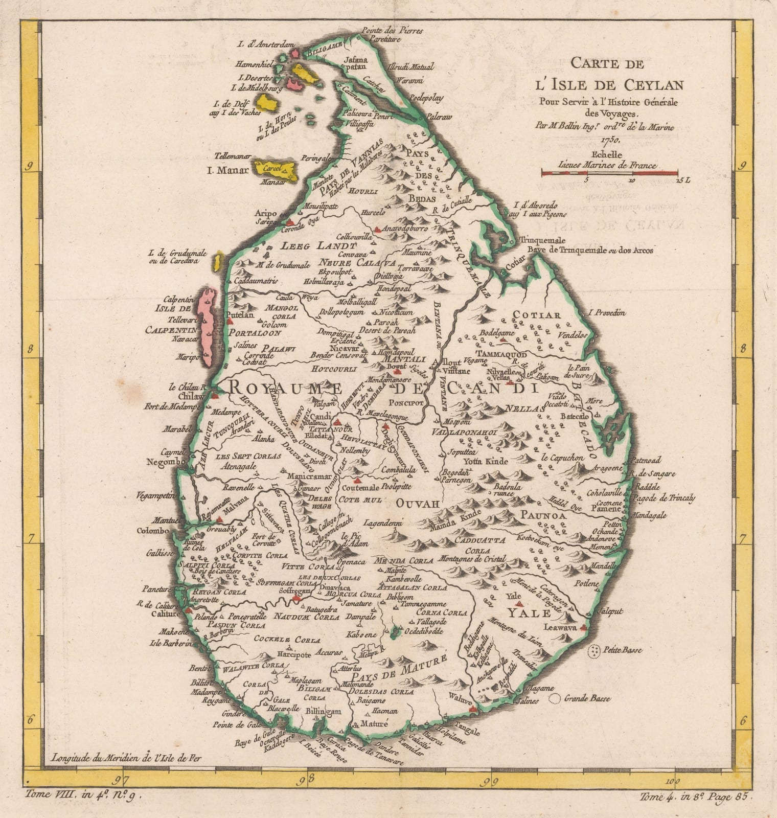 Jacques-Nicolas Bellin, Sri Lanka (Ceylon), 1750