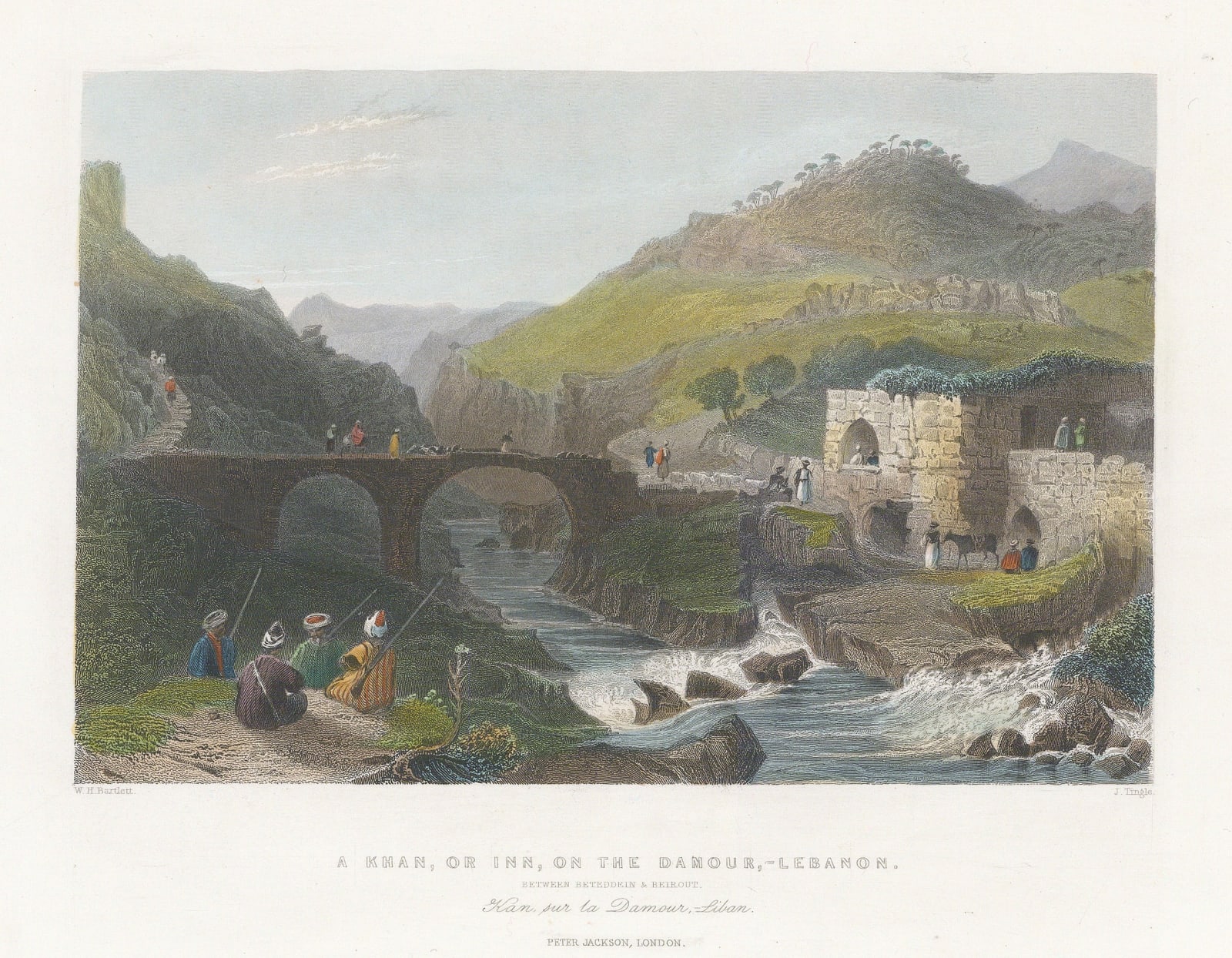 William Bartlett, Lebanon - Damour River, 1838