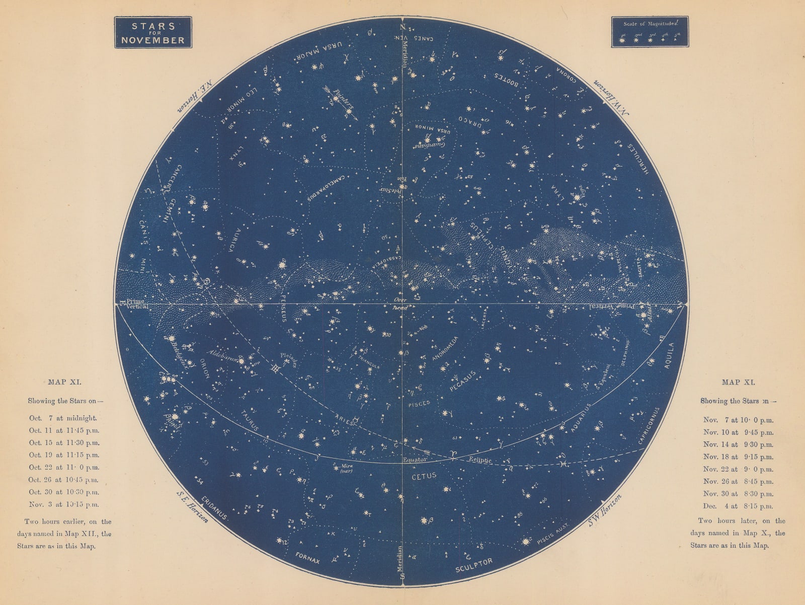 Richard Anthony Proctor, Map XI - November, 1884