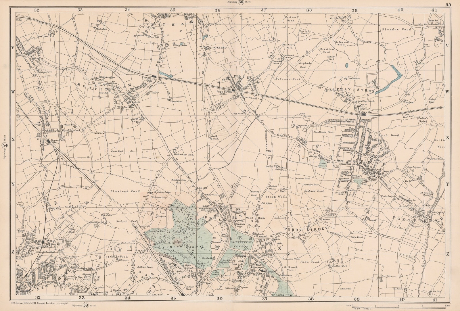 George W. Bacon, Mottingham, Eltham, Plaistow, Bromley & Chislehurst, 1886