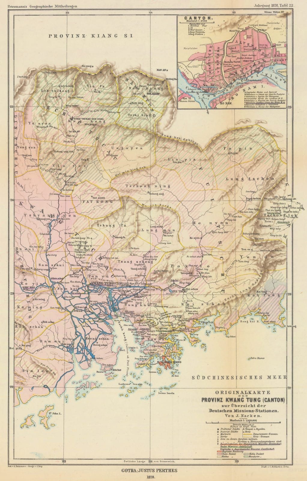 Justus Perthes, The Province of Canton, 1878