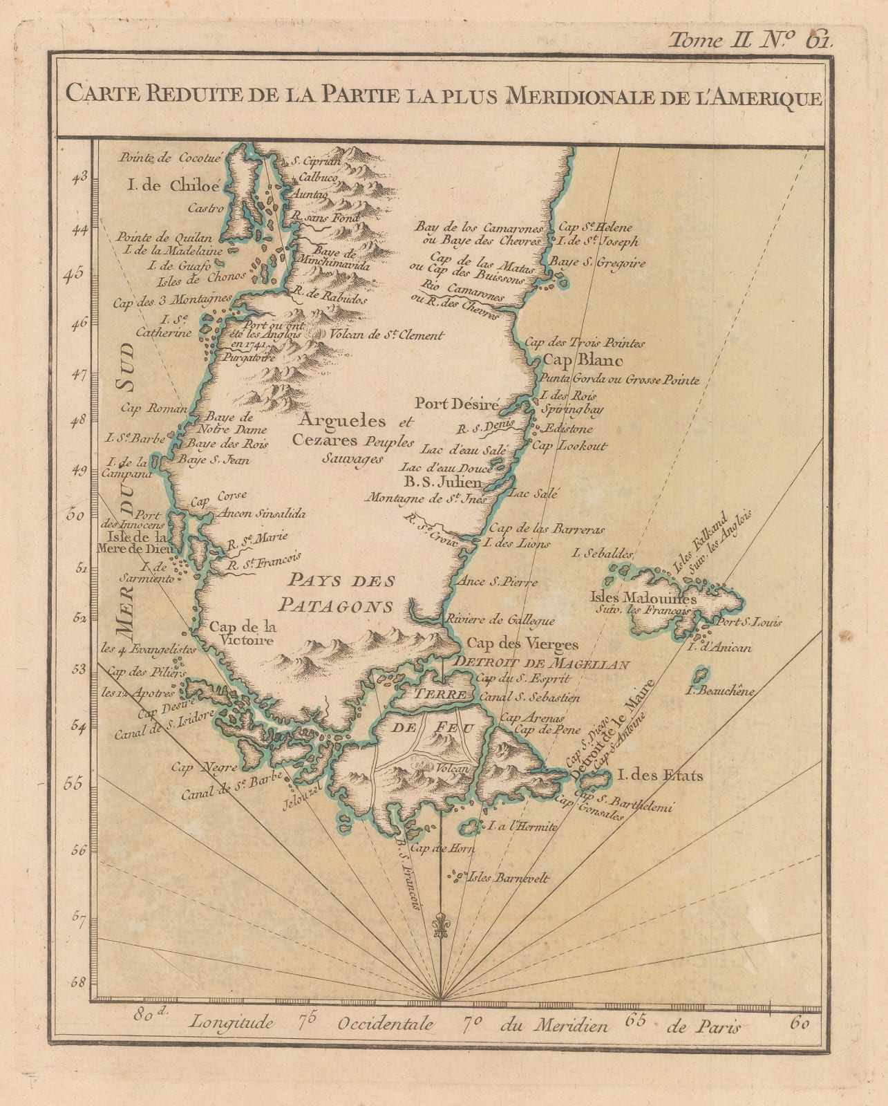 Jacques-Nicolas Bellin, Patagonia, 1764