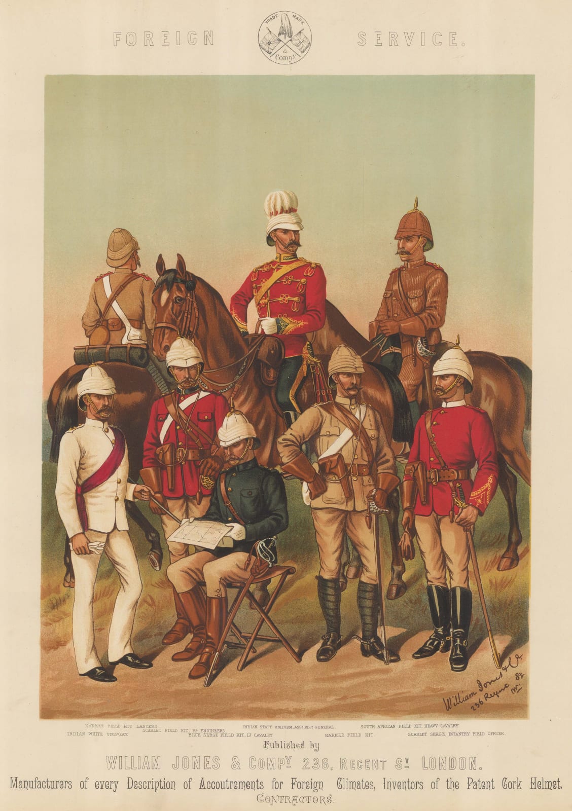 William Jones & Co., British Army - Uniforms, Foreign Service, 1886 c.