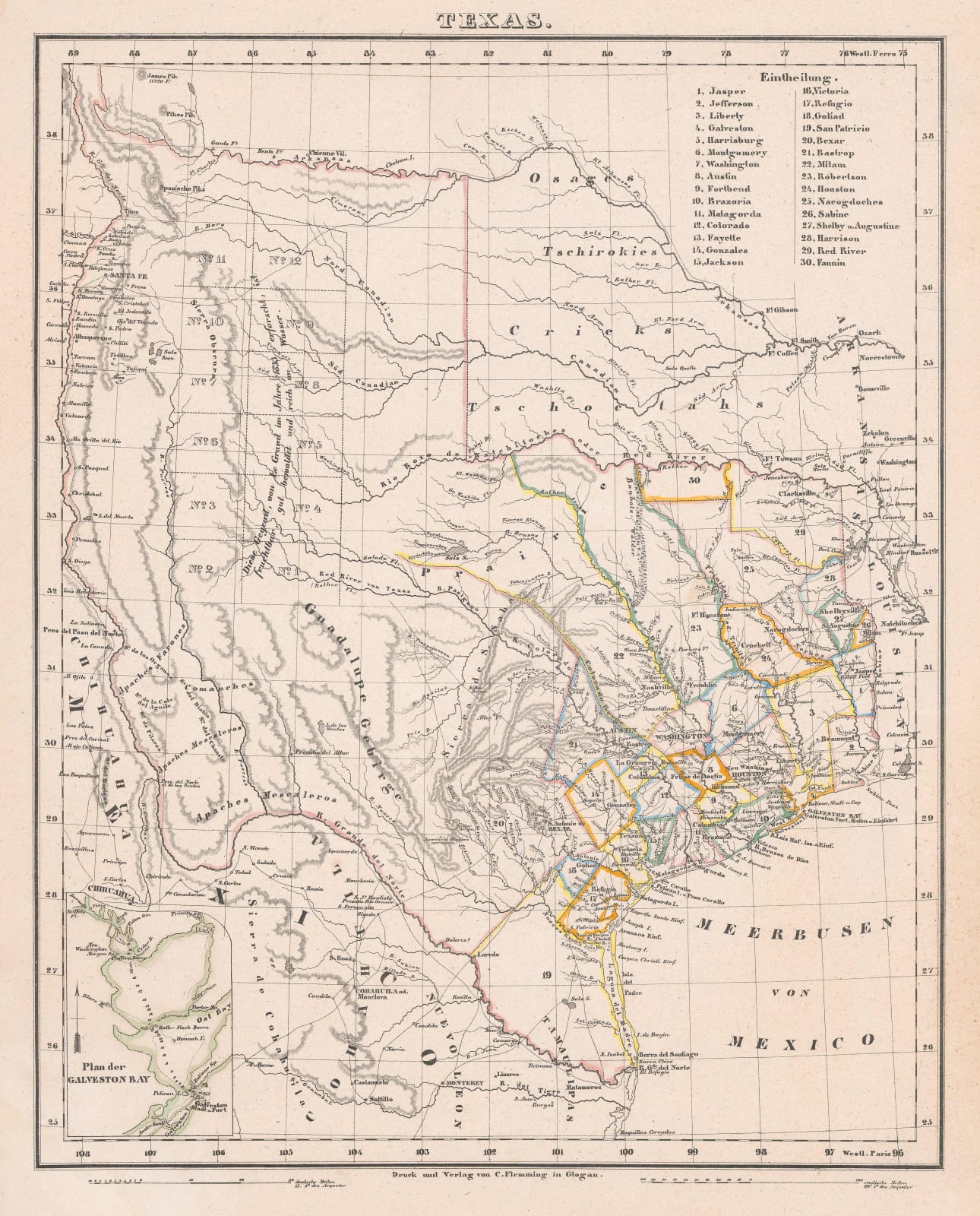 Carl Flemming, Republic of Texas, 1845 c