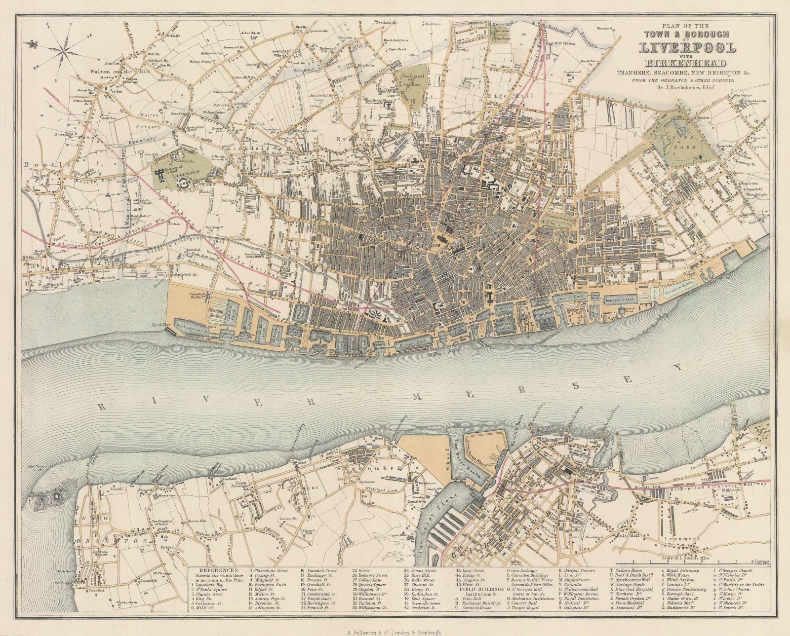 Archibald Fullarton, Liverpool with Birkenhead, Tranmere, Seacombe, New Brighton &c., 1860 c.