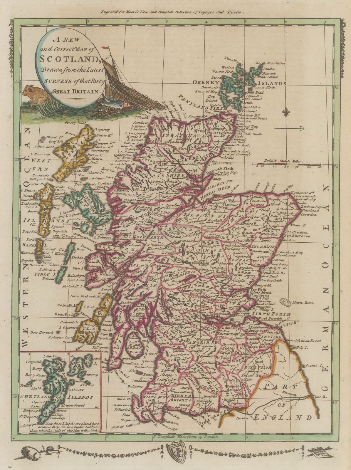 John Hamilton Moore, A New and Correct Map of Scotland, 1780 c.