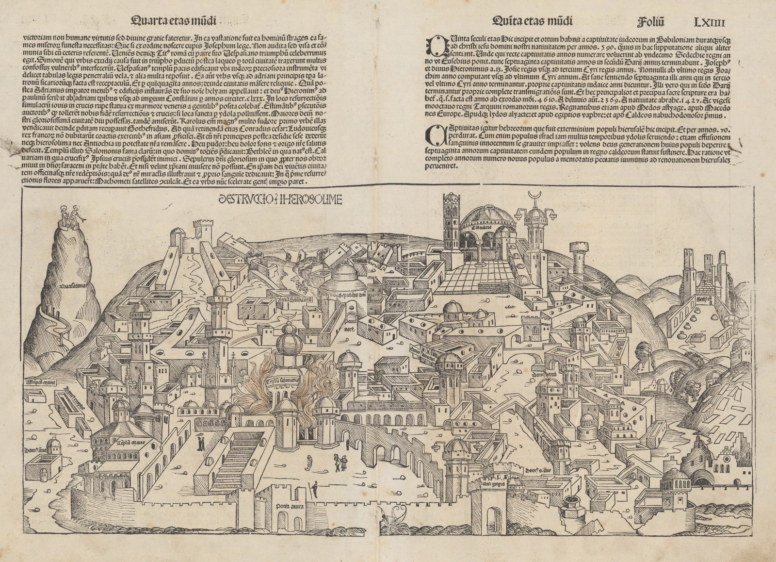 Hartmann Schedel, Destruction of Jerusalem in 587 BC, 1493